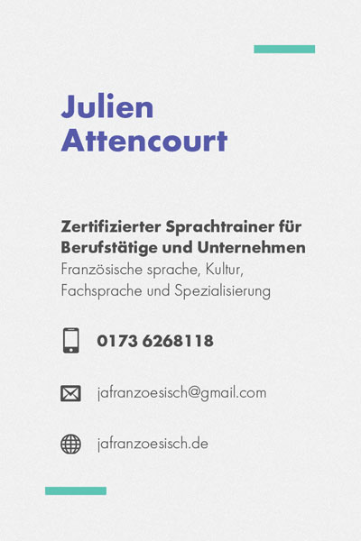 JA Französisch : carte de visite recto