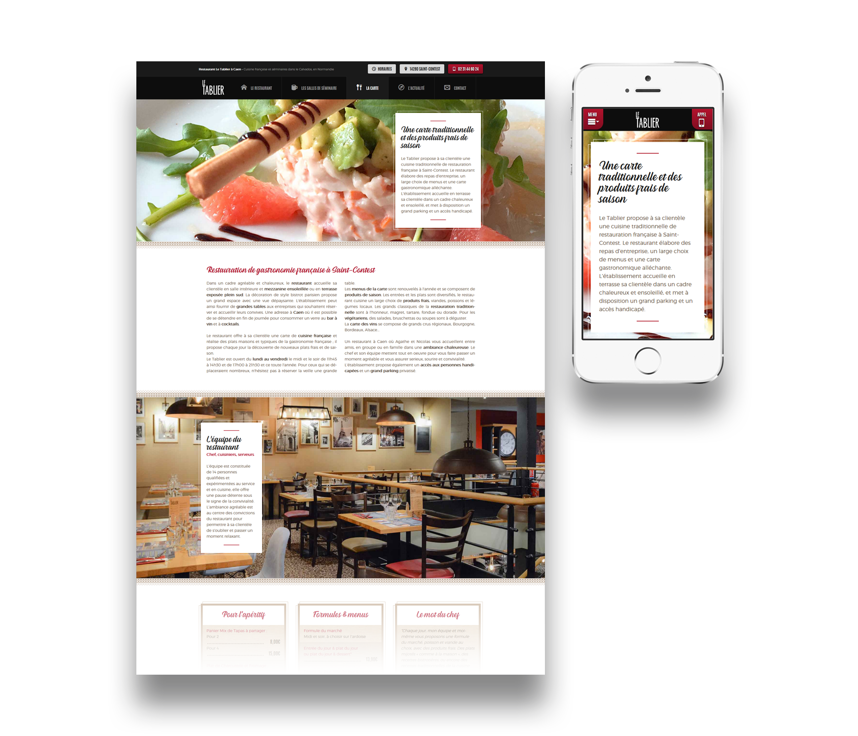 Page internet Le Tablier