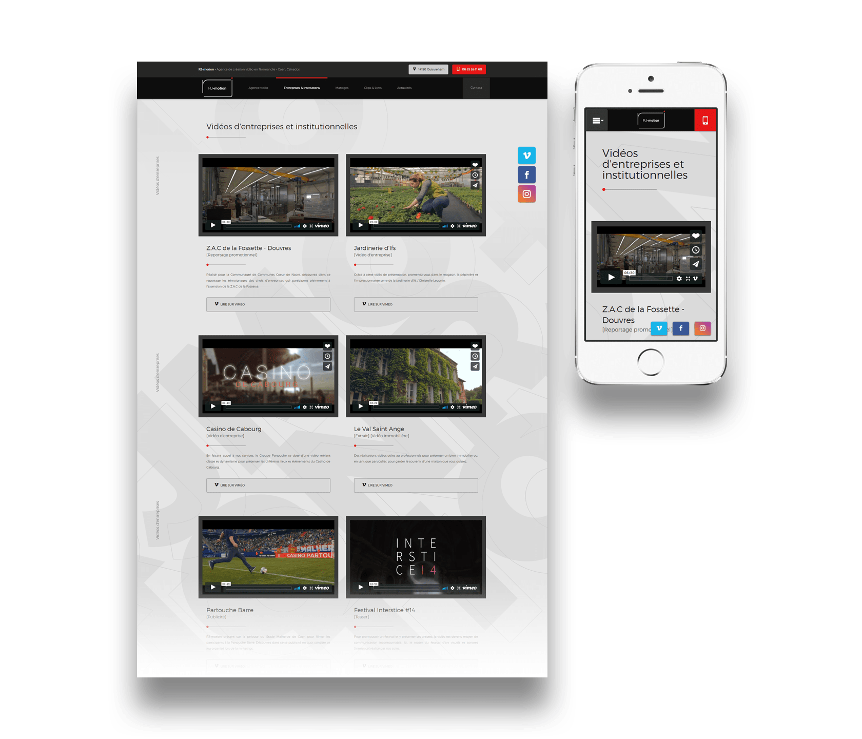 RJ-motion maquette et smartphone